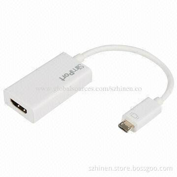 Slim DisplayPort Cable with 5-pin Connector to HDMI Adapter